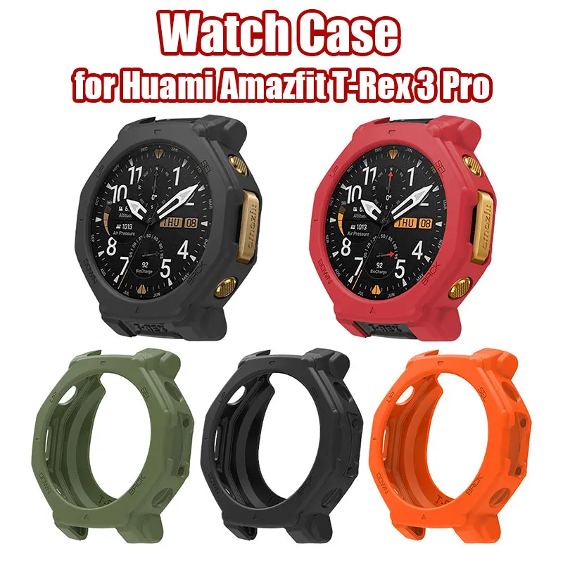 Silicone Watch Case for Huami Amazfit T-Rex 3 Pro 48mm Soft Silicone Cover Anti Scratch Protective Shell Super Light Watch Case