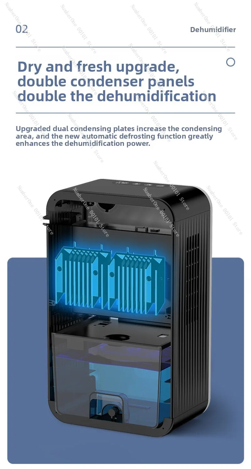 Dehumidifier for Home Bedroom Small Smart Moisture Absorber Large Area Dehumidifier Air Dehumidification Silent