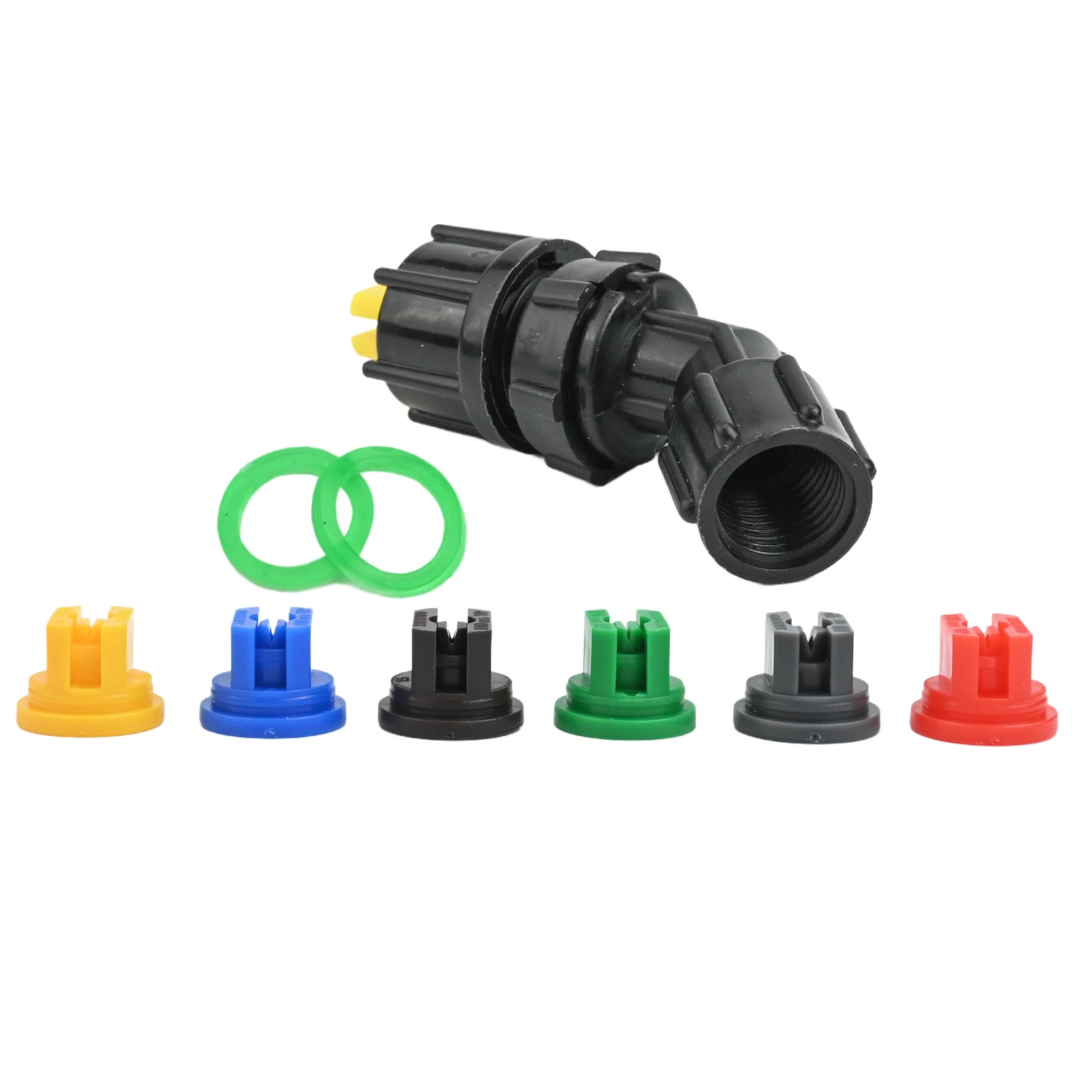 Spray Head for Agricultural Sprayers with Six Detachable Nozzle Tips 0.1mm through 0.6mm and Sealed Gasket Interface