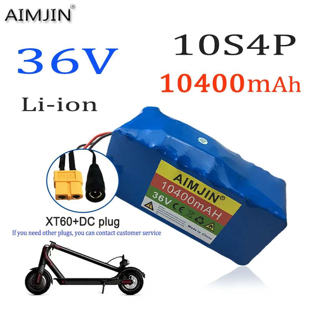 10S4P 36V 10400mAH 1000W rechargeable lithium battery pack, suitable for electric bicycles, scooters, BMS vehicle battery pack