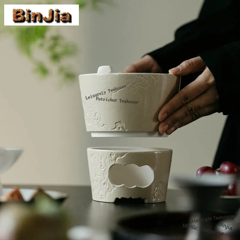 Powder Yin Tea Warmer Holder Candle Heater Stove Household Kettle Stand Boiling Water Carbon Furnace Lifting Handle Pot Tea Item