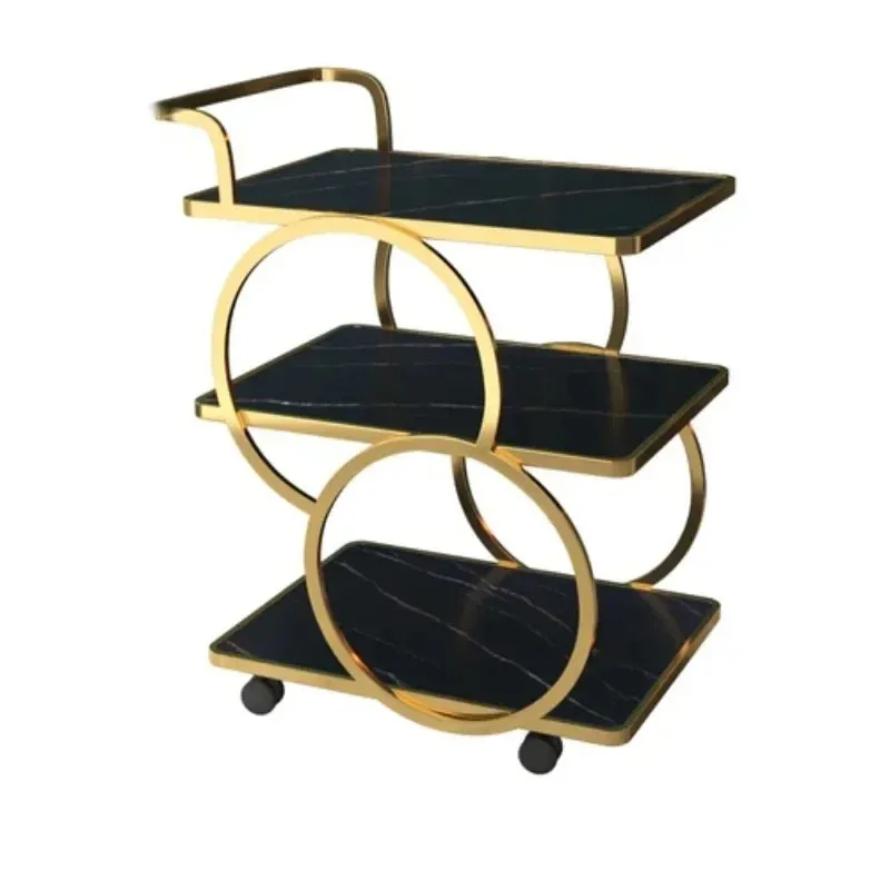 Luxury Rolling Bar Tables Trolley Kitchen Islands Metal Wine Rac 카트 Serving Trolleys Cart Sideboards Shelf Hotel Furiture