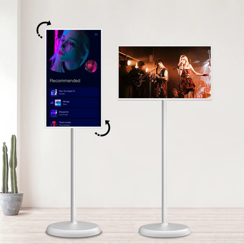

21.5 24 27 32 Inch Wireless Recharging Movable Monitor Vertical Lcd Stand by Me Portable Touch Screen Smart Tv with Wheels