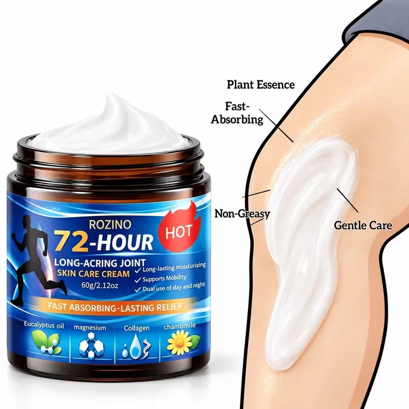 72-Hour Temperature-Sensitive Long-Lasting Joint and Skin Care Cream 60g, Moisturizing Care Ointment, 72-Hour Hydration, Formula Is Refreshing, Non-Greasy, and Absorbs Quickly, Suitable for Neck, Shoulders, Back, Knees, Elbows, and Hands and Feet, Specially Developed for the Elderly, Athletes, and Sedentary Office Workers, Providing Daily Comfort Care for Both Men and Women.