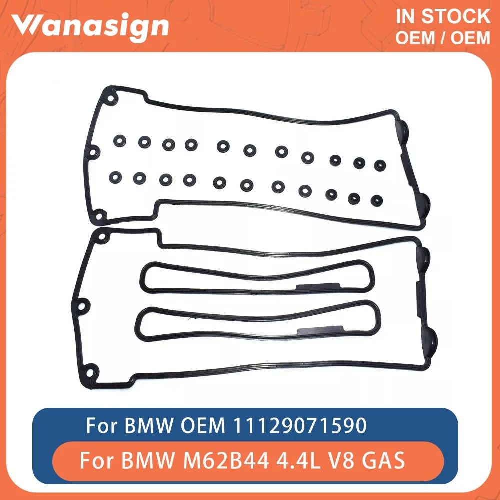 

Engine Valve Cover Gasket Set Fit 4.4 L For BMW X5 535i 540i 740i E38 E39 E53 M62 M62B44 Land Rover L322 4.4L V8 GAS 02-05