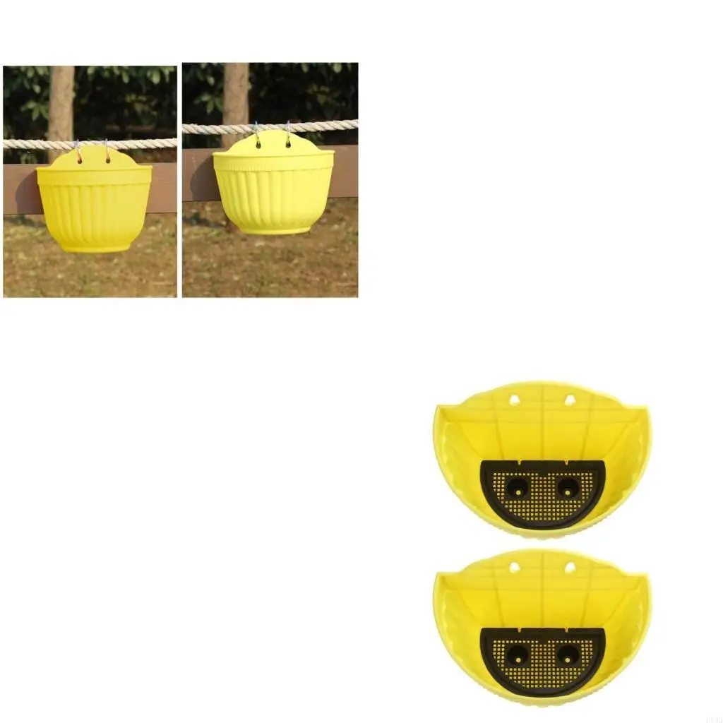 

F19B 2 Pcs Wall Hanging Flower Planter Plant Flowerpot Plastic Container for Garden Balcony Basket Decoration