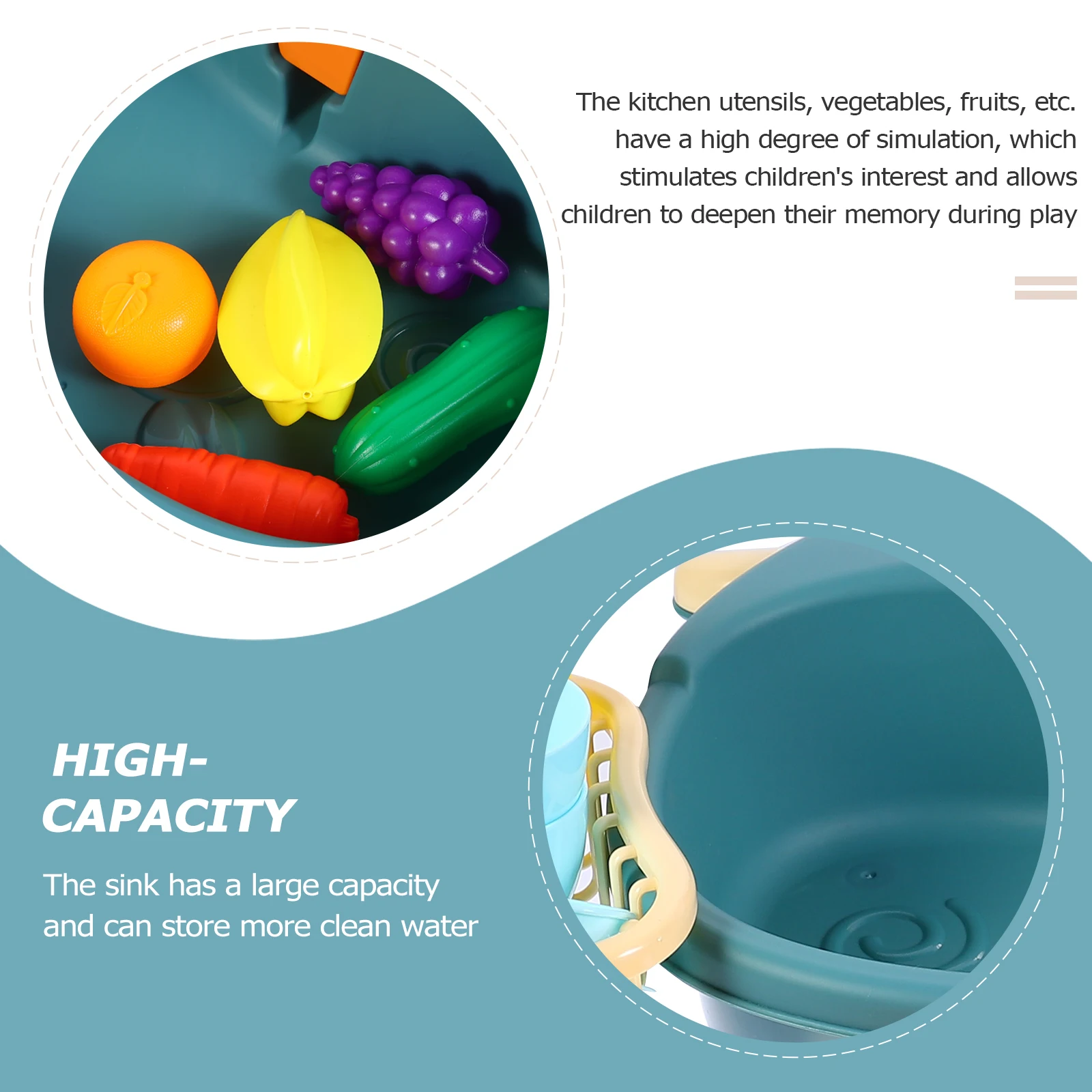 

1 set 1 Set Kids Simulation Kitchen Dishwasher Educational Play House Odor-Free Plastic Pretend Sink Toy For Color Recognition