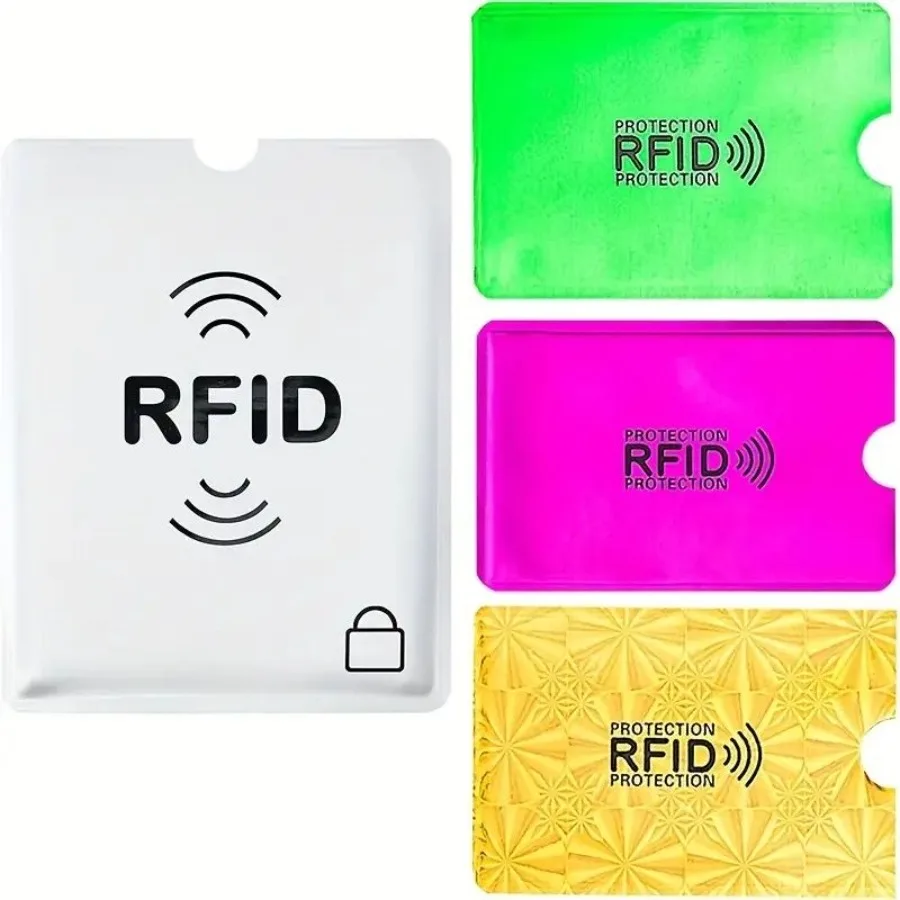 

24pcs RFID Blocking Sleeves Aluminum RFID Blocking Card Holders 20pcs Credit Card Holders In 10 Colors 4pcs Passport Protectors
