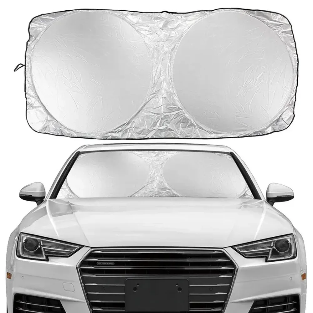 Car Windshield Sun Shade Foldable Aluminum Foil Sun Visor Auto Front Window Sunshade UV Protection For Most Cars SUV Truck