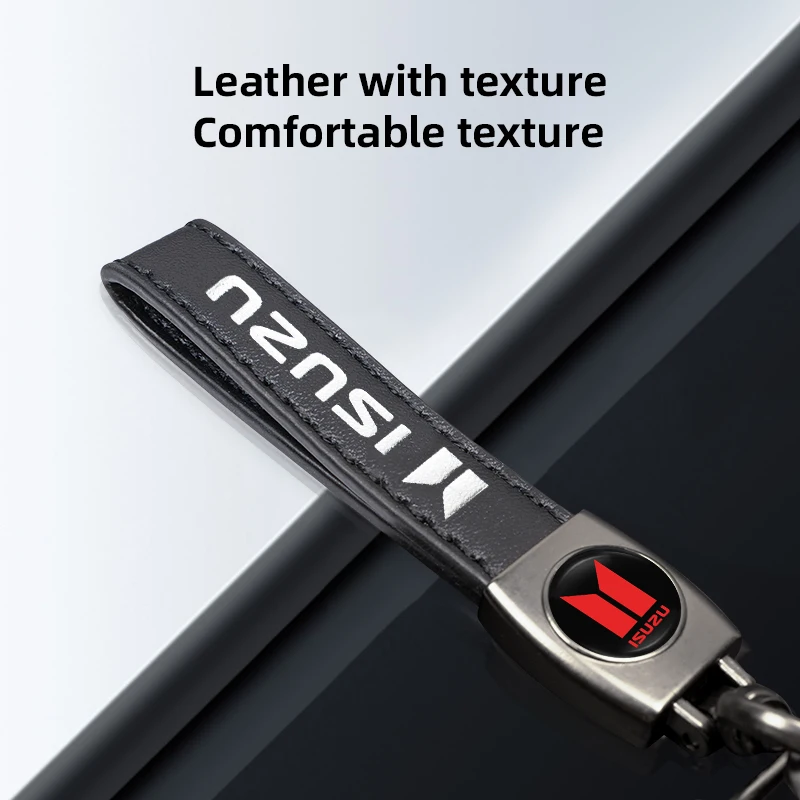 ثلاثية الأبعاد المعادن/الجلود حلقة رئيسية شعار السيارة المفاتيح اكسسوارات ل ايسوزو Dmax Mux تروبر ELF NQR 75 إلى الأمام روديو KB Bighorn Axiom #6