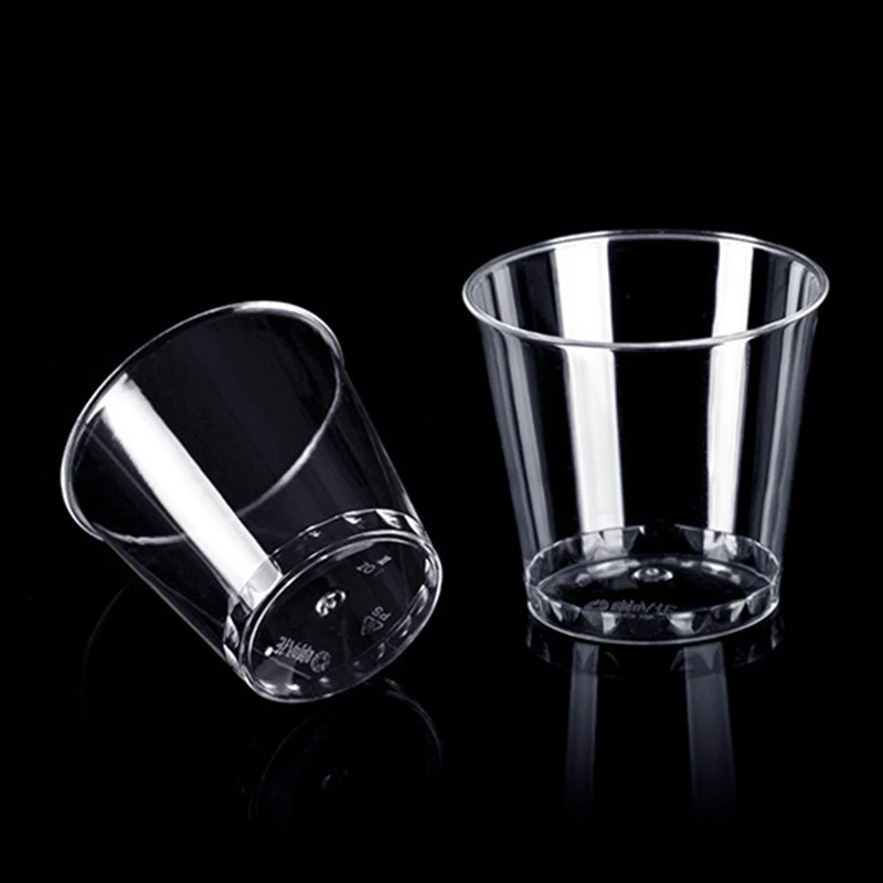 50 Pcs 30/50ml Mini Clear Hard Plastic Disposable Cups Party Shot Glasses Short Drinking Cup Tasting Cup