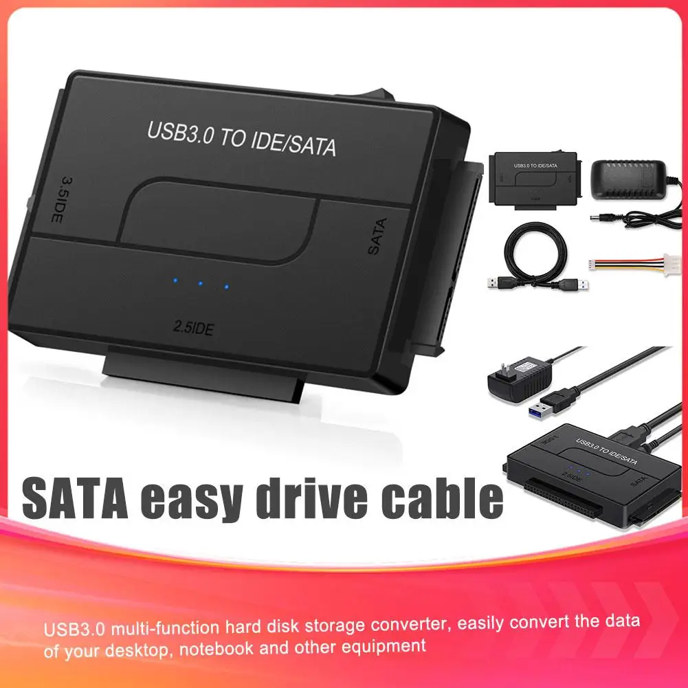 SATA/IDE อะแดปเตอร์ USB 3.0ไปยัง SATA/IDE แปลงสายเคเบิลไดรฟ์ได้ง่ายตัวแปลงดิสก์ฮาร์ดมัลติอะแดปเตอร์อินเตอร์เฟซ SATA 2.5/3.5ไดร์เวอร์ยูนิฟเวอร์ F6B9