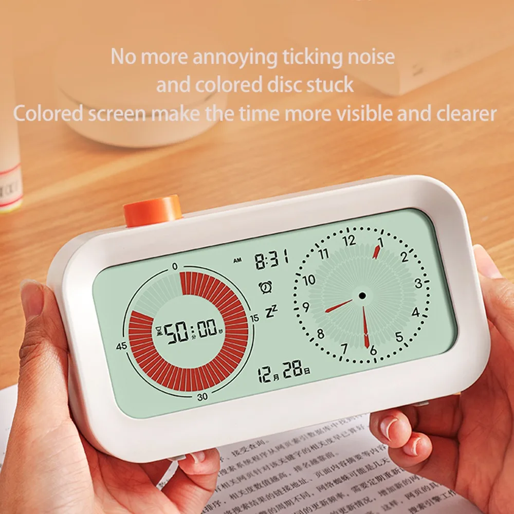 ABS Visual Timer Count Up/Down Function Alarm Calendar Display Productivity Timer Sound Reminder Battery Operated Digital Timer