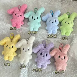 Cartoon Pink Plush Rabbit Keychain Hot Selling Item Cute Student Backpack Fluffy Pendant Keyring Ladies Girls Car Bag Decoration