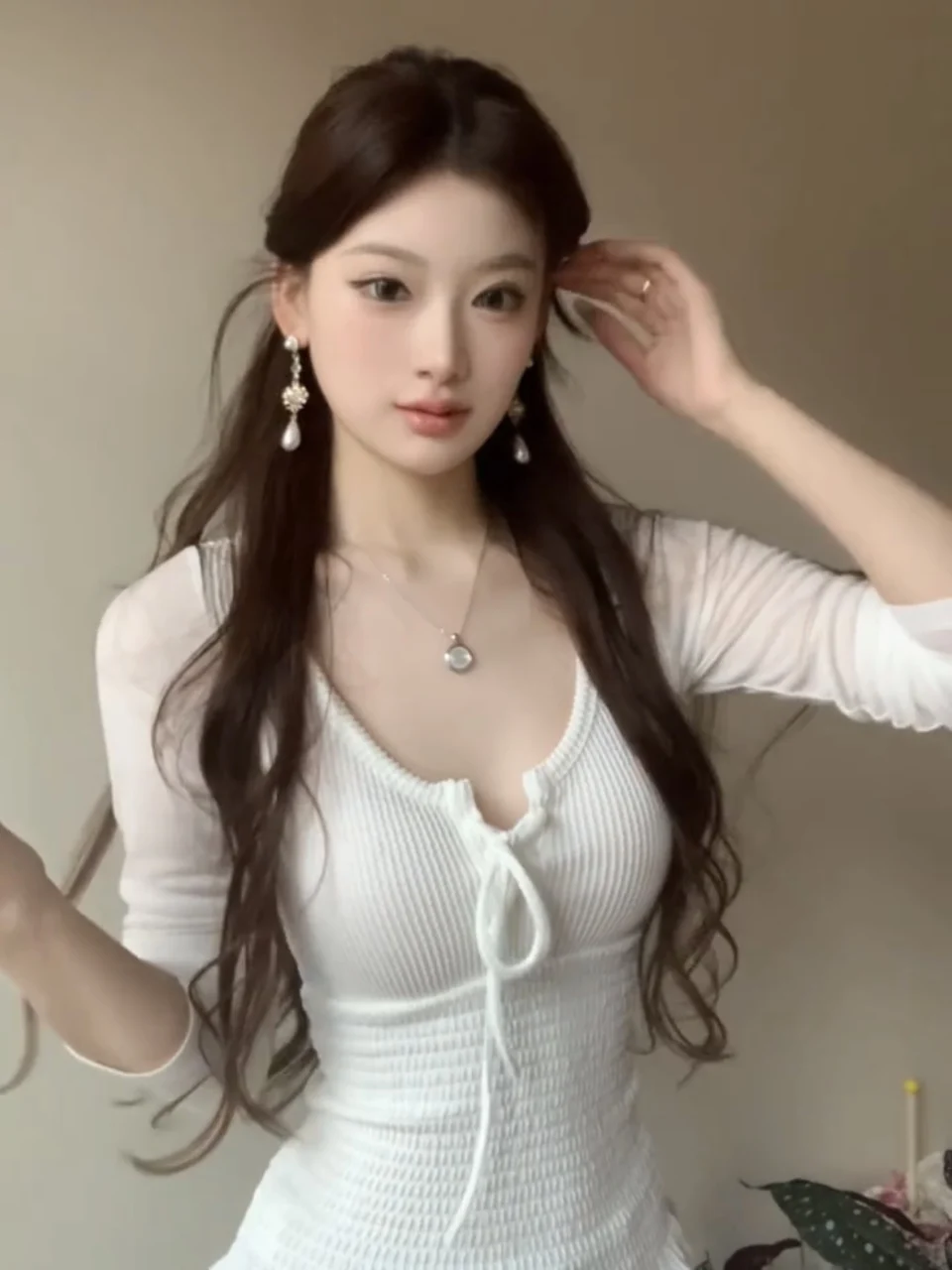 Koreański sweter z dzianiny, długi rękaw, damski, na wczesną jesień, wyszukany, czysta pożądanie, styl spicy girl, podkreślający talię, ort irt