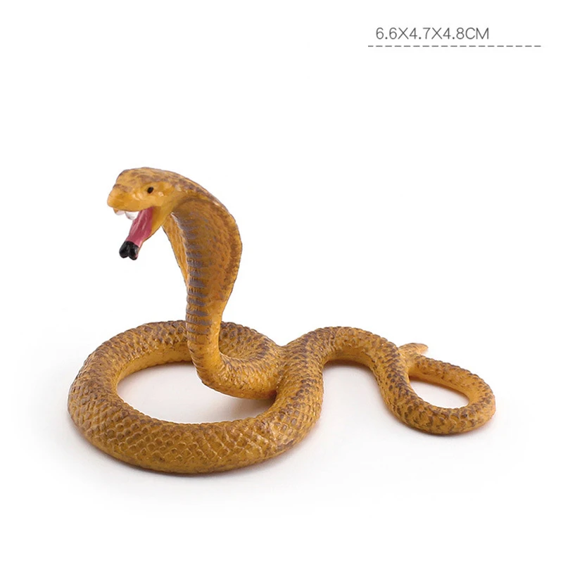 Fun Simulated Snake Wild Reptile Model Cobra Python Green Forest Python Coral Snake Children's Cognitive Decorative Ornament Toy