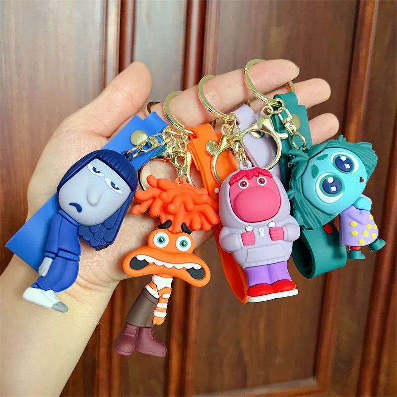 

New Inside Out 2 Keychain Disney Movie Anime Anxiety Figures Ennui Envy Cute Girls Creative Bag Pendant Car Keychain Toys Gifts