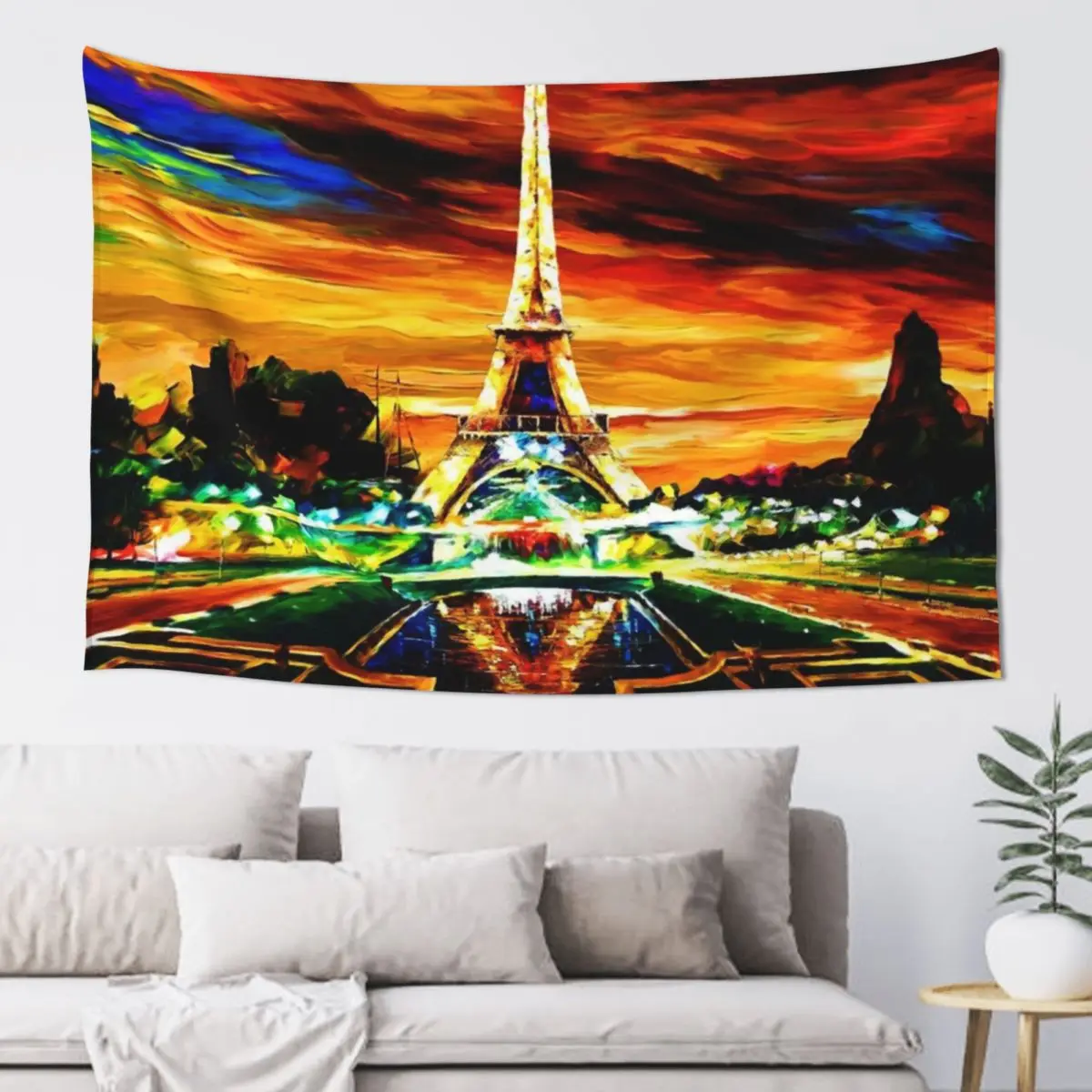 

Eiffel Tower In Paris Art Painting Tapestry Home Supplies Room Decoration Aesthetic Tapestry