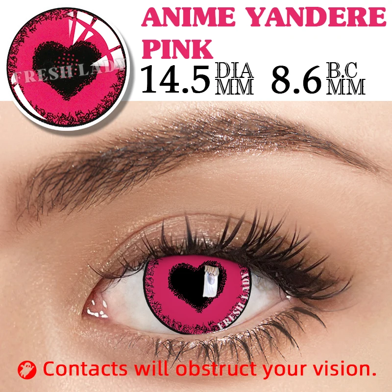 Bio-essence 2 unids/par lentes de contacto de Color Cosplay para ojos accesorios de Anime naranja rosa verde Arco Iris lentes Pupilentes