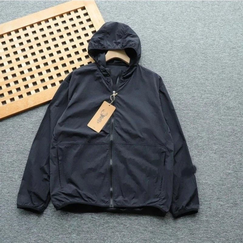 

Мужская летняя куртка с лазерной перфорацией, защитой от УФ-излучения, легкая, дышащая, с капюшоном, ветровка для активного отдыха