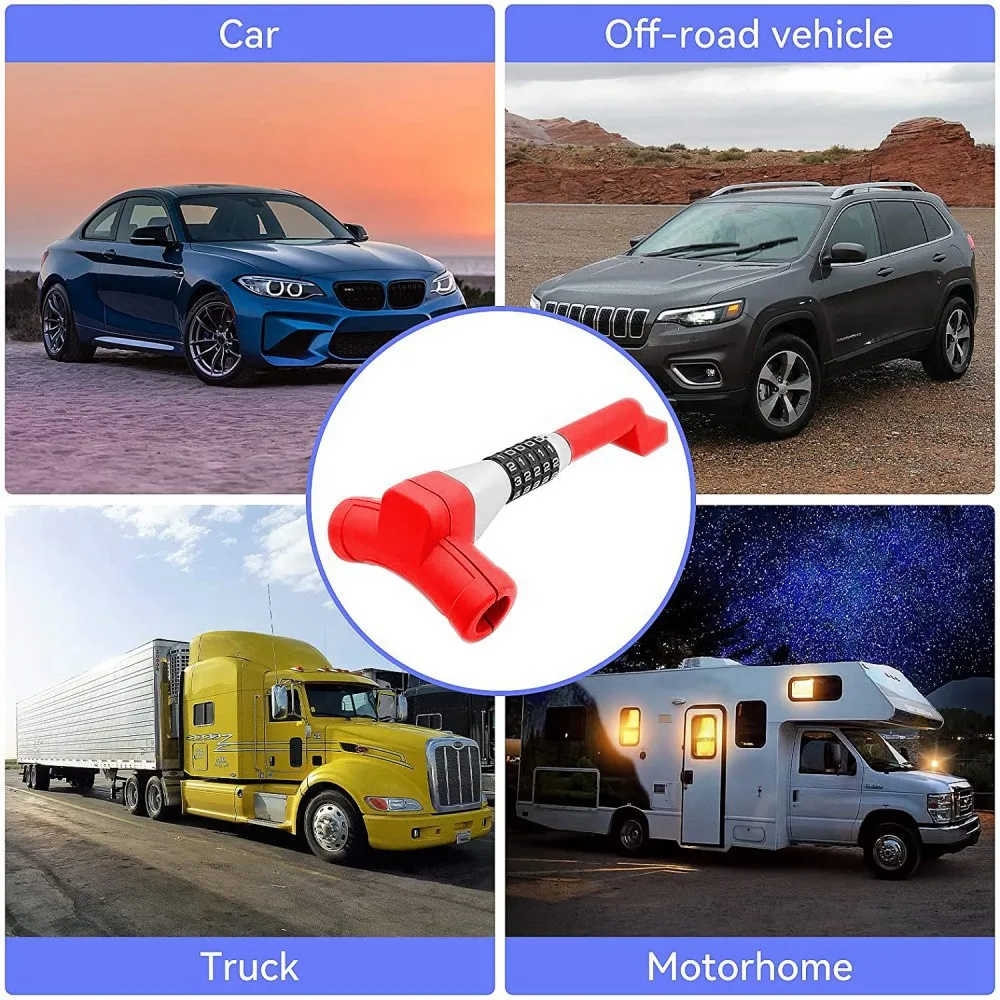 Super Sale Car T-Shaped Steering Wheel Anti-Theft Lock Retractable Hook Lock Retractable Anti-Theft Combination Lock for Carstru