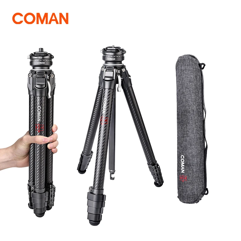 

COMAN Zero Series F38 Y V Full Carbon Fiber Tripod Lightweight Travel Stand With Quick Release Plate For DSLR Camera Phone Mount