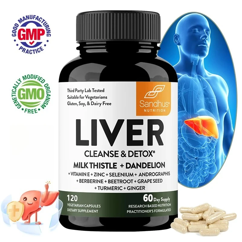 

Sandhu Liver Cleanse Detox Restoration Support Milk Thistle Dandelion Root with 9 Minerals