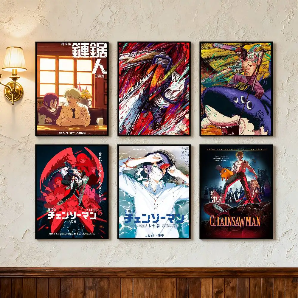 جديد الرسوم المتحركة C-منشار M-Man Reze قوس المشارك ذاتية اللصق الفن ورق مقاوم للماء ملصق مقهى بار غرفة جدار ديكور