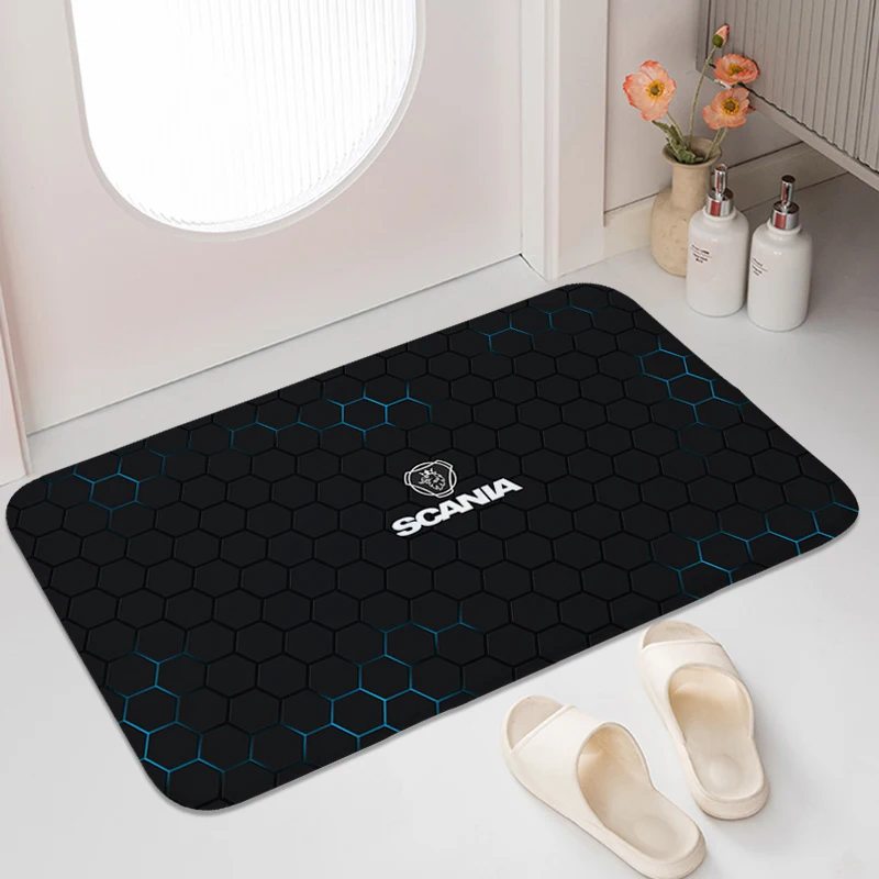 

Bathroom Carpet for Bedroom Z-Scania Trucks Funny Doormat Entrance Door Mat Front Door Bath Rug Aesthetic Useful Things for Home