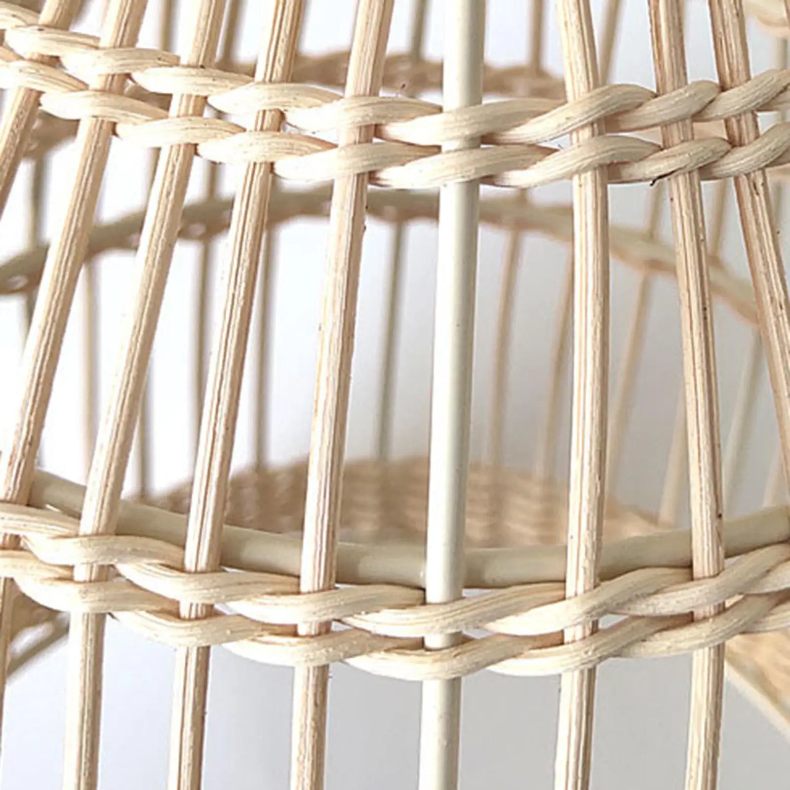 

Rattan Lampshade Handmade Weaved Round Woven Lampshade Droplight Boho Wicker Pendant Light Cover for Dining Room Hotel Home Cafe