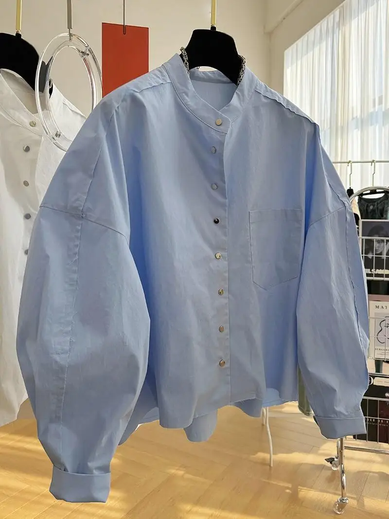 봄/여름 신상 여성 셔츠 루즈핏 스플라이싱 출퇴근 캐주얼 탑