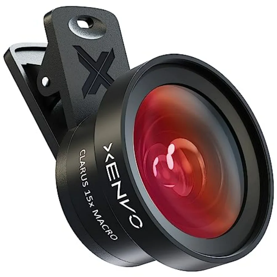 

Pro Lens Kit for iPhone and Android Macro and Wide Angle Lens with LED Light and Travel Case Black