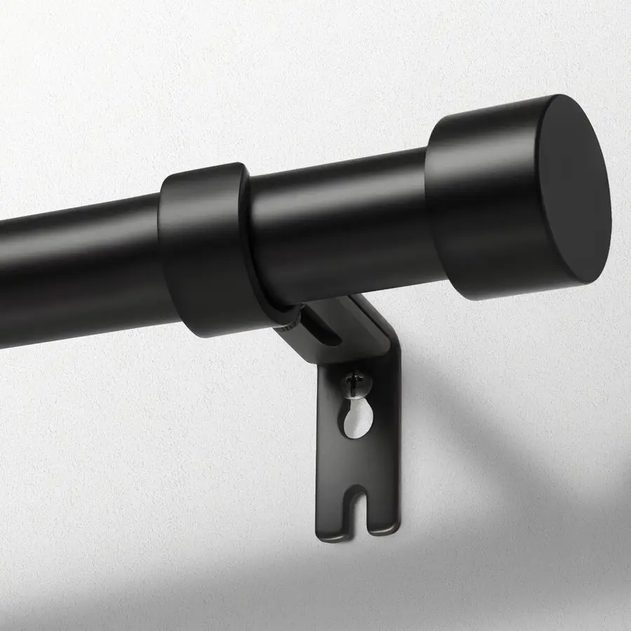 

Curtain Rods for Windows 32 to 240, Black Curtain Rod, Adjustable 1 Inch Heavy Duty Outdoor Indoor Modern Drapery Pole, 32240