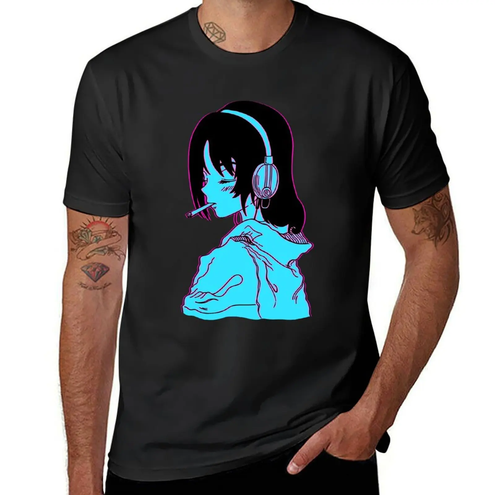 lofi smoke T-Shirt anime clothes quick drying Blouse shirts graphic tees tshirts for men