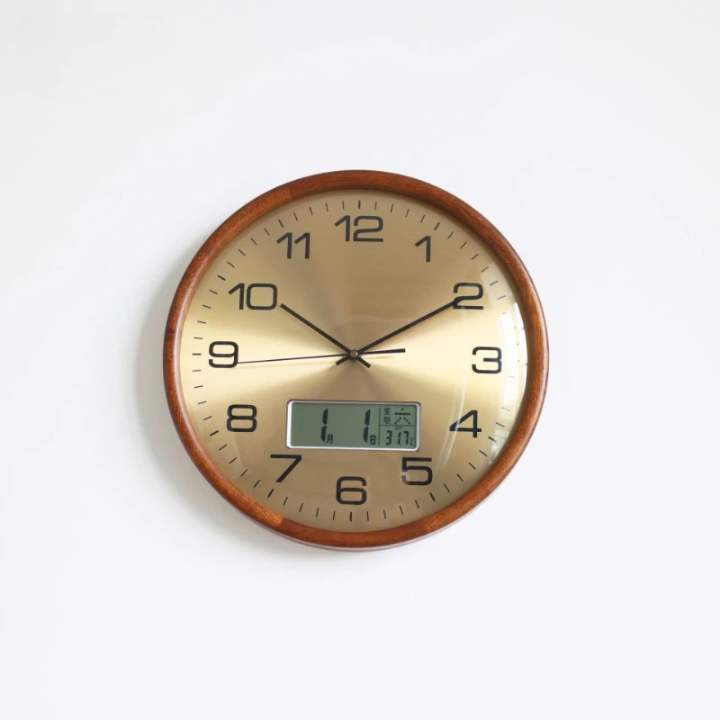 Wooden Living Room Wall Mounted Clock Minimalist American Silent Wall Clock Circular Luxury Modern Clocks Vintage Home Decor