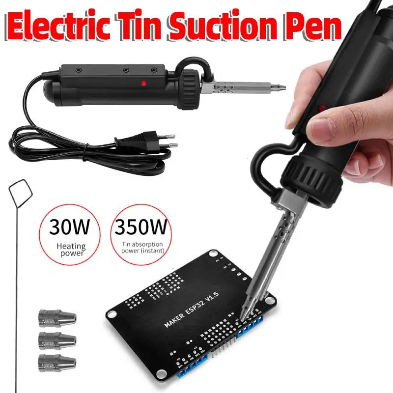 Welding Repair Tool Plastic Stainless Steel Electric Tin Soldering Repair Tool with EU Plug for Circuit Board Assembly for Chip
