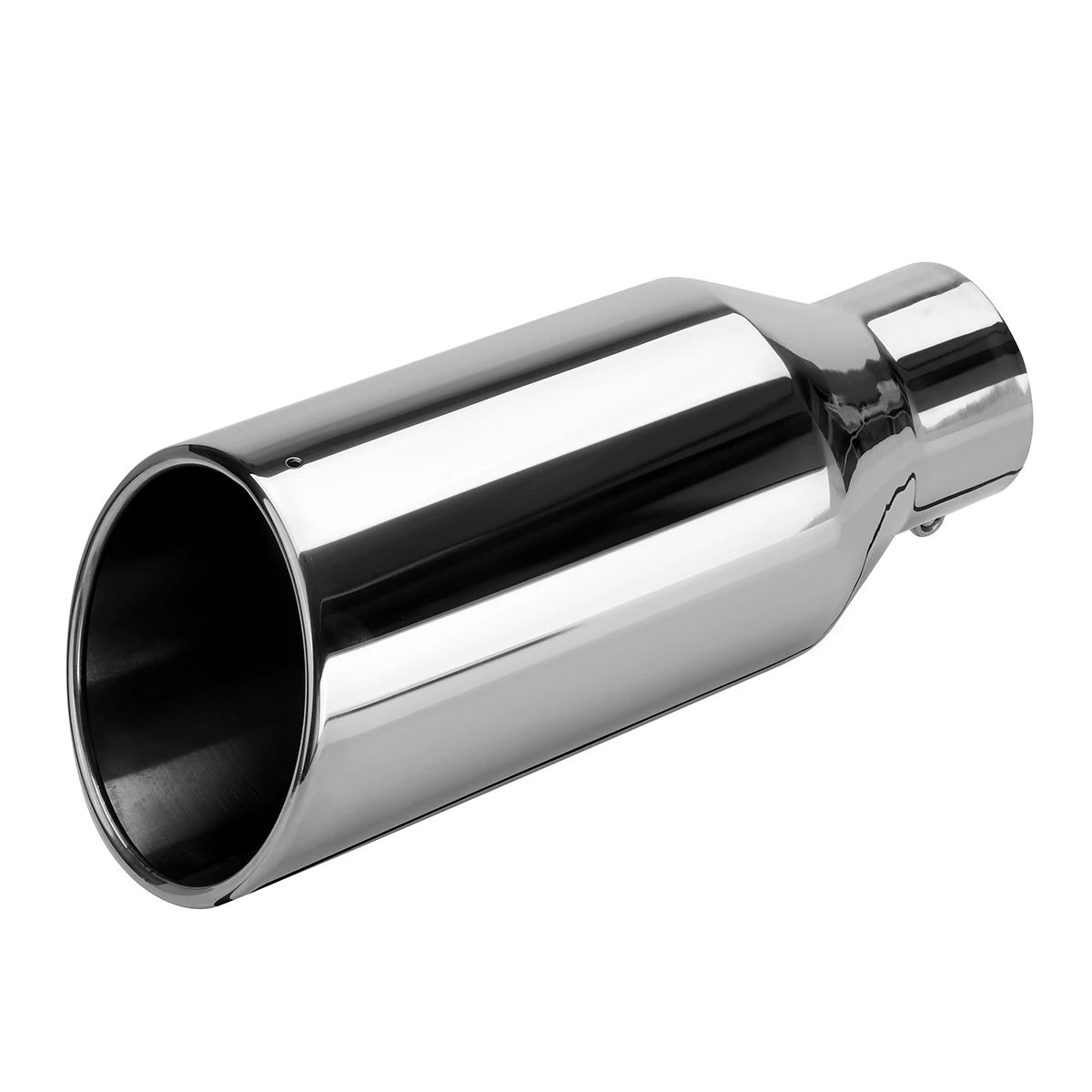 3 Inch Inlet 5 Inch Outlet Universal Car Straight Exhaust Tail Throat Tailpipe Exhaust Tip 12inch Length Tailpipe Anti-Corrosive