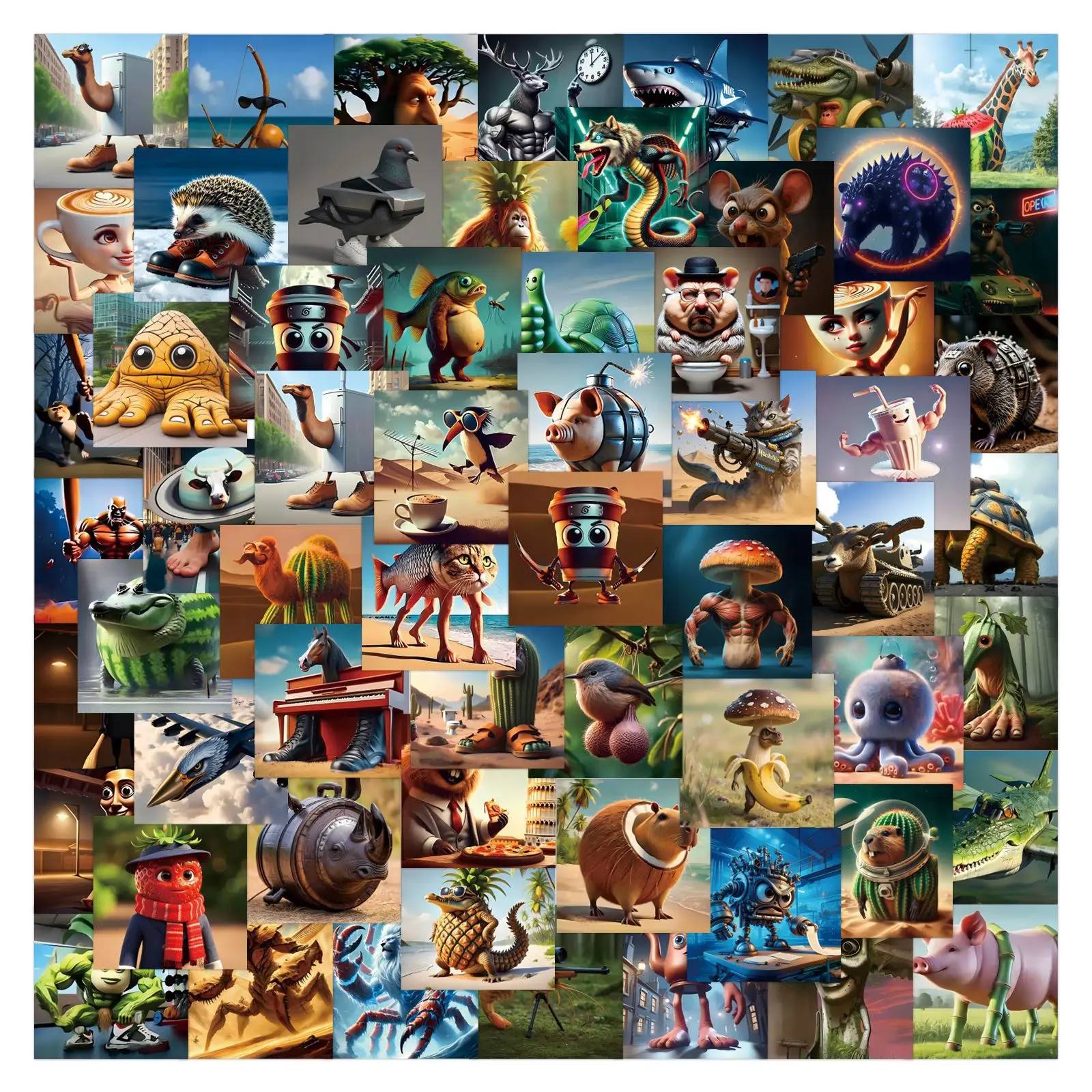 80pcs New American Mountain and Sea Classic Cartoon Graffiti Sticker Luggage Water Cup Scooter Sticker