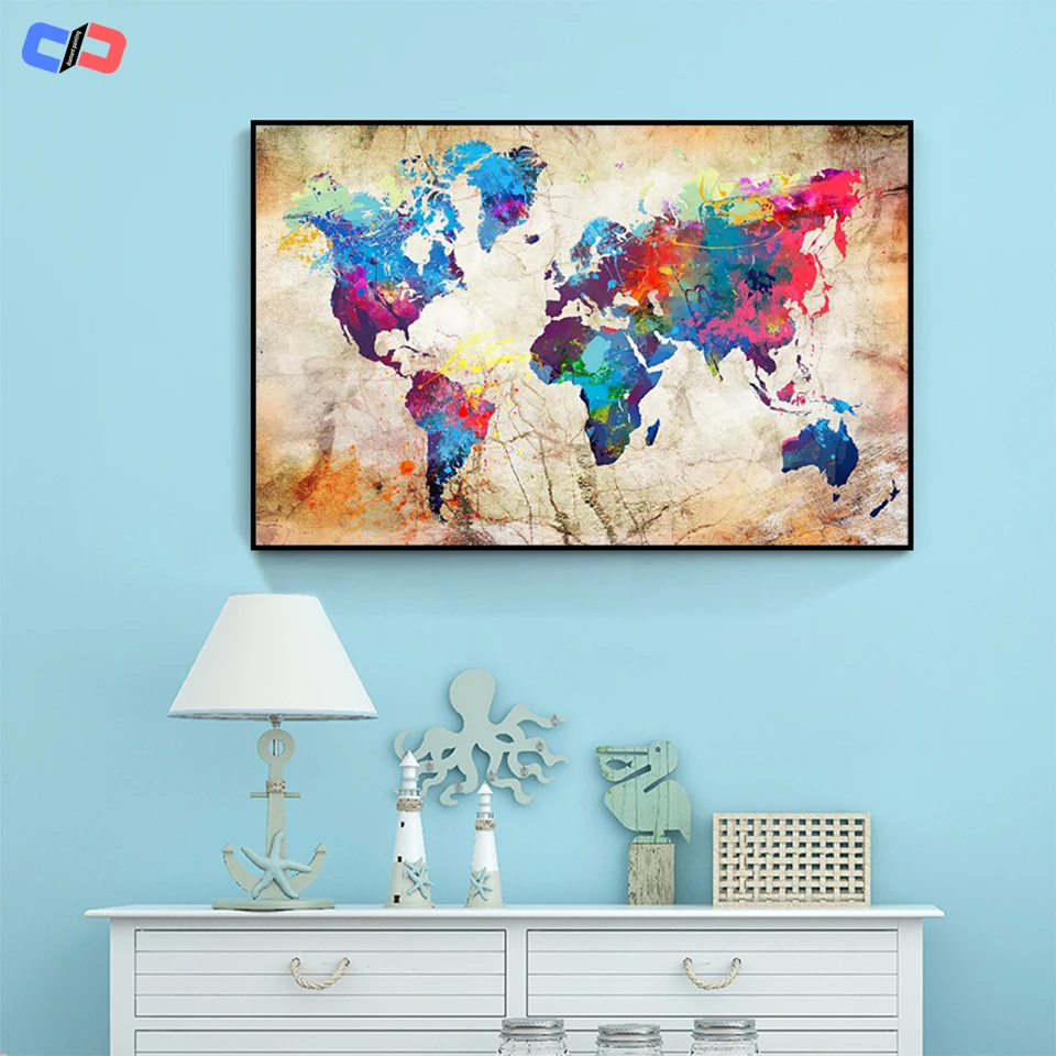 Pieno quadrato/rotondo pittura diamante mappa del mondo 5D fai da te diamante ricamo vendita paesaggio mosaico immagine di strass decorazioni per la