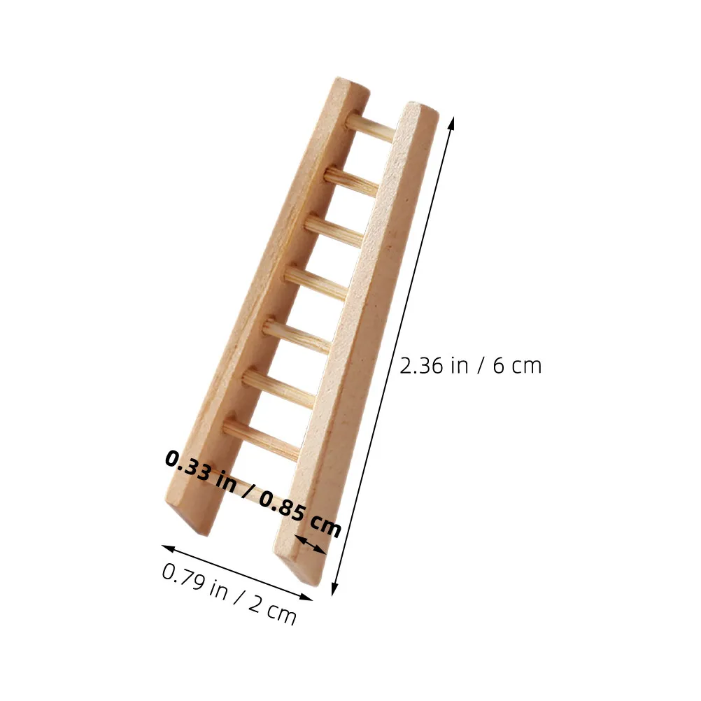 Wooden Ladders For Garden Decor Outdoor Decorations Mini Precision Crafted Miniature