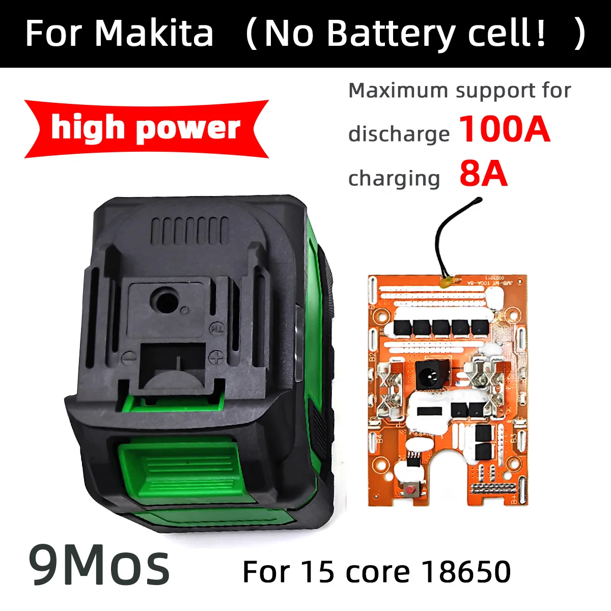 

1/2/4/6Set 15*18650 Li-ion Battery Case Protection Circuit Board PCB 100A High Power for Makita 18V 21V Zhipu Hongsong Shell Box