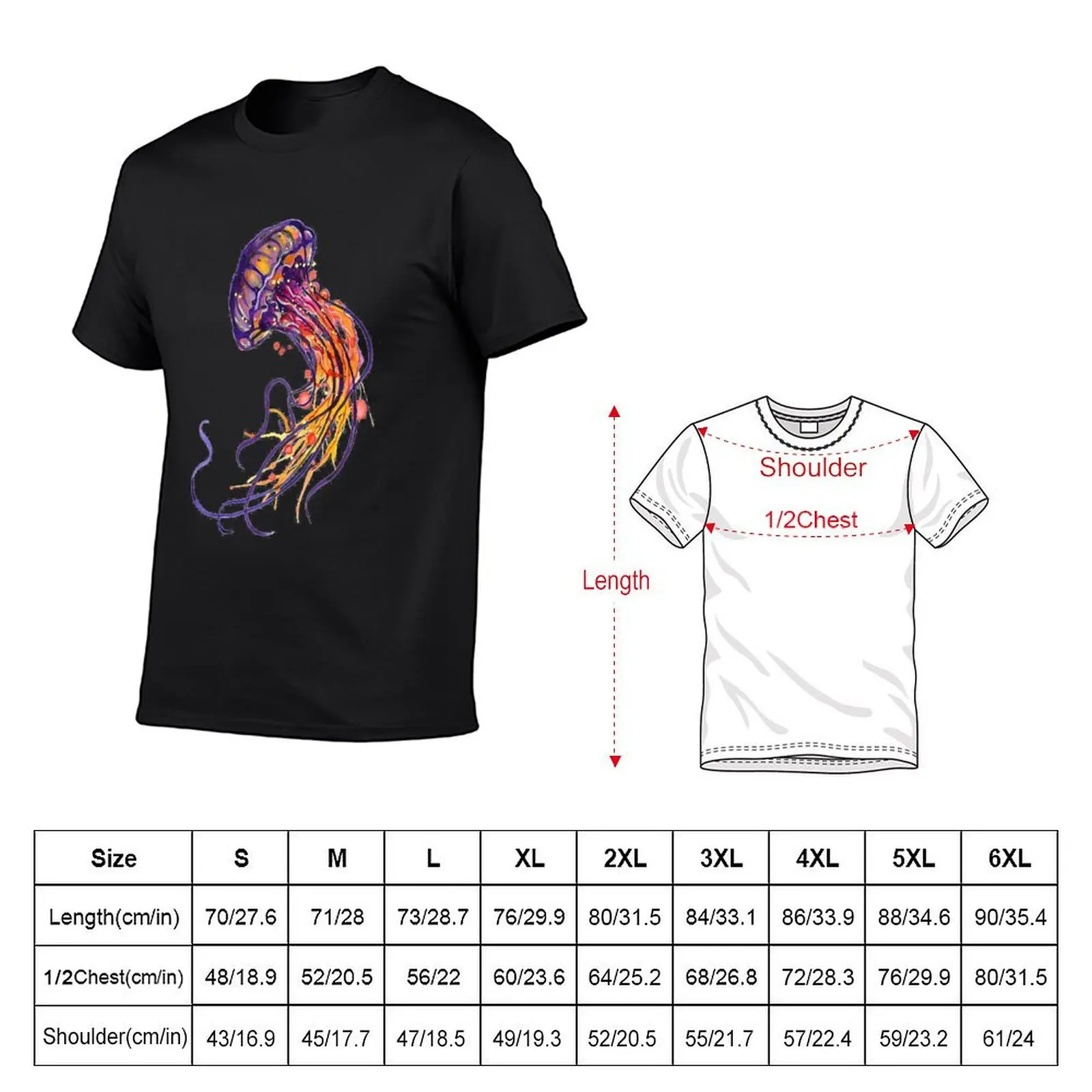 T-shirt d'interconnexion méduse pour hommes, t-shirts graphiques, t-shirts noirs unis, nouvelle édition