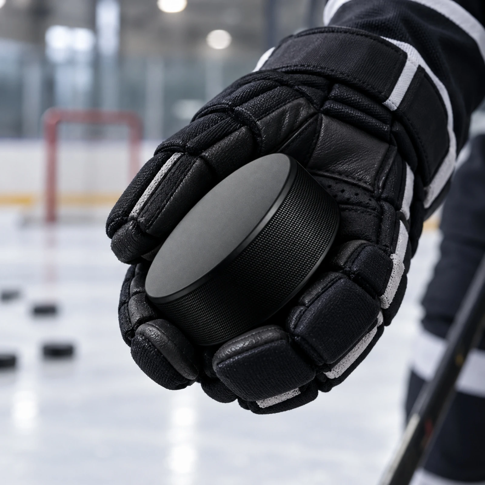 Rubber Hockey Puck Solid Hockey Puck Smooth Black for Rink Training, Stickhandling Exercises