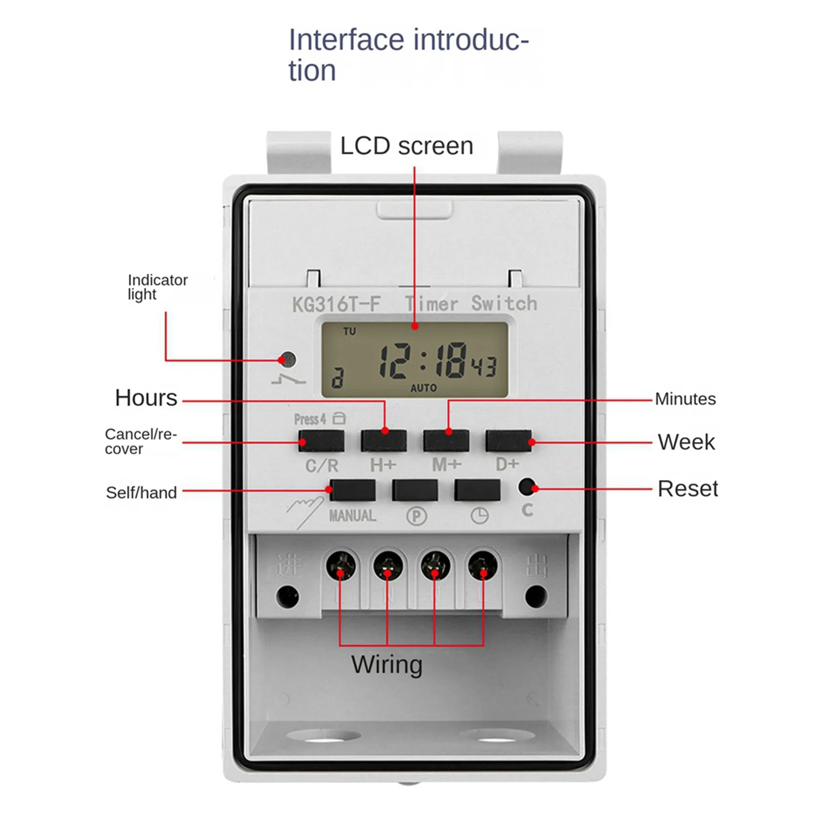 2X Automatic Digital Timer Switch Relay Programmable Timer Controllor With Outdoor Waterproof Box 220V