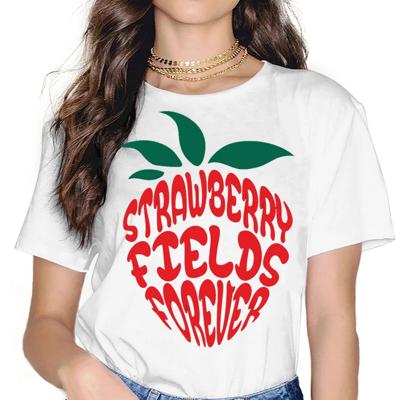 Strawberry Fields Forever T-Shirt Women  Country Music  Vintage Rock Lovers Tee Tops Regular Ropa Mujer All-match