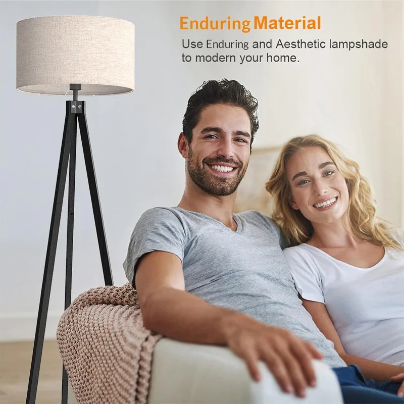 Floor lamp American country simple walnut wood floor lamp Chinese living room study bedroom