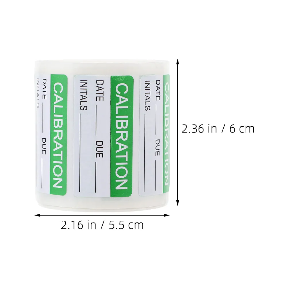 2 Rolls Green Calibration Labels Self-Adhesive Quality Control Stickers Writable Waterproof Maintenance Ground Transport