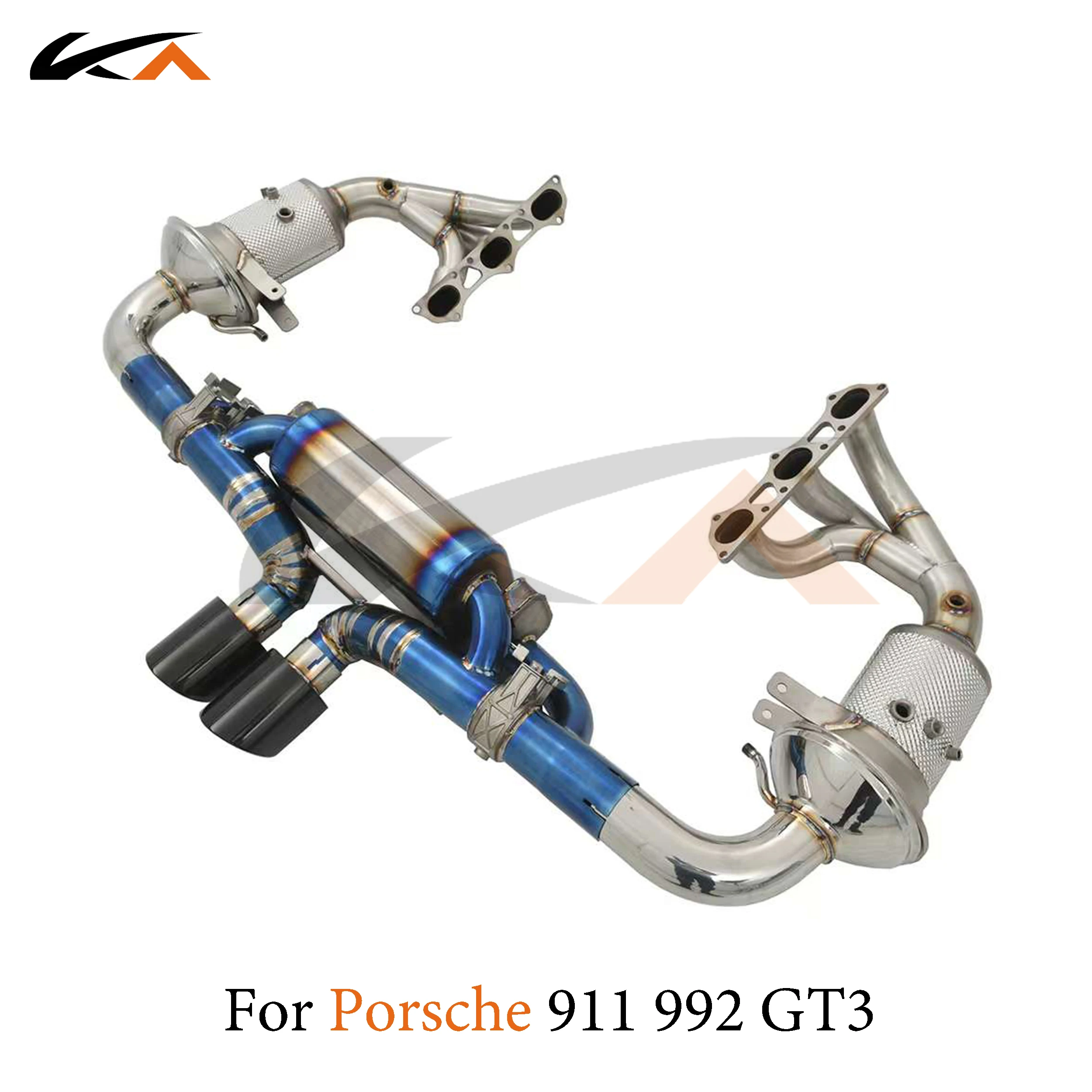 KA Titanium Exhaust System Performance Catback And High Flow Downpipe for Porsche 911 992 GT3 Muffler With Valve Catless Header