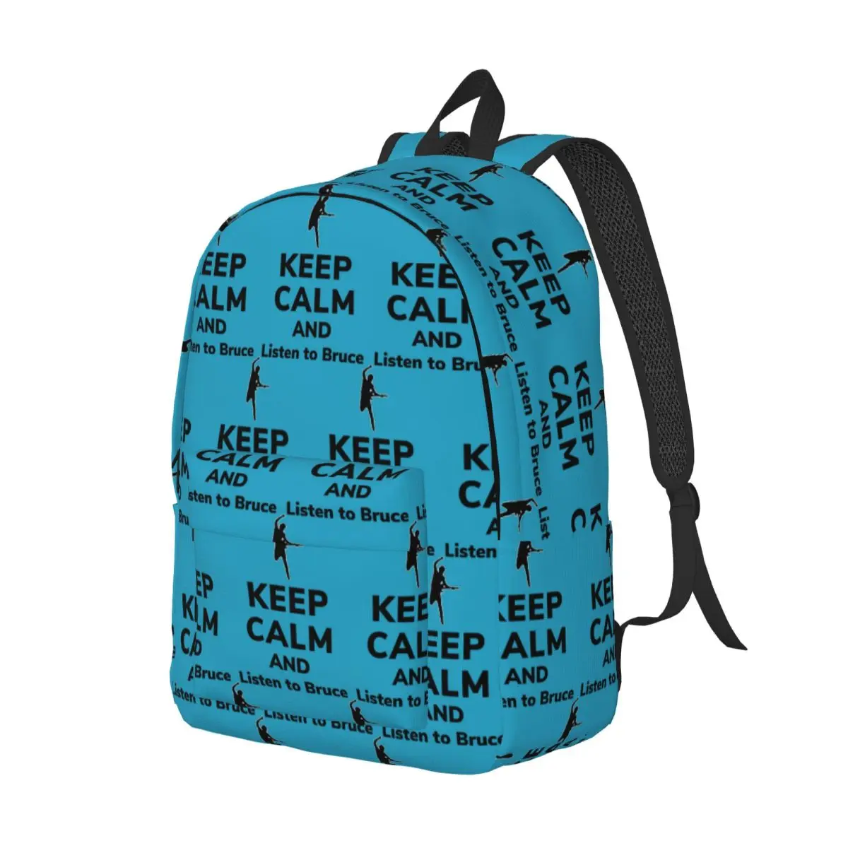 Keep Calm And Listen To Bruce Backpack Daypack Large Capacity Children BookBag School Bag Shoulder Bags for Men Women