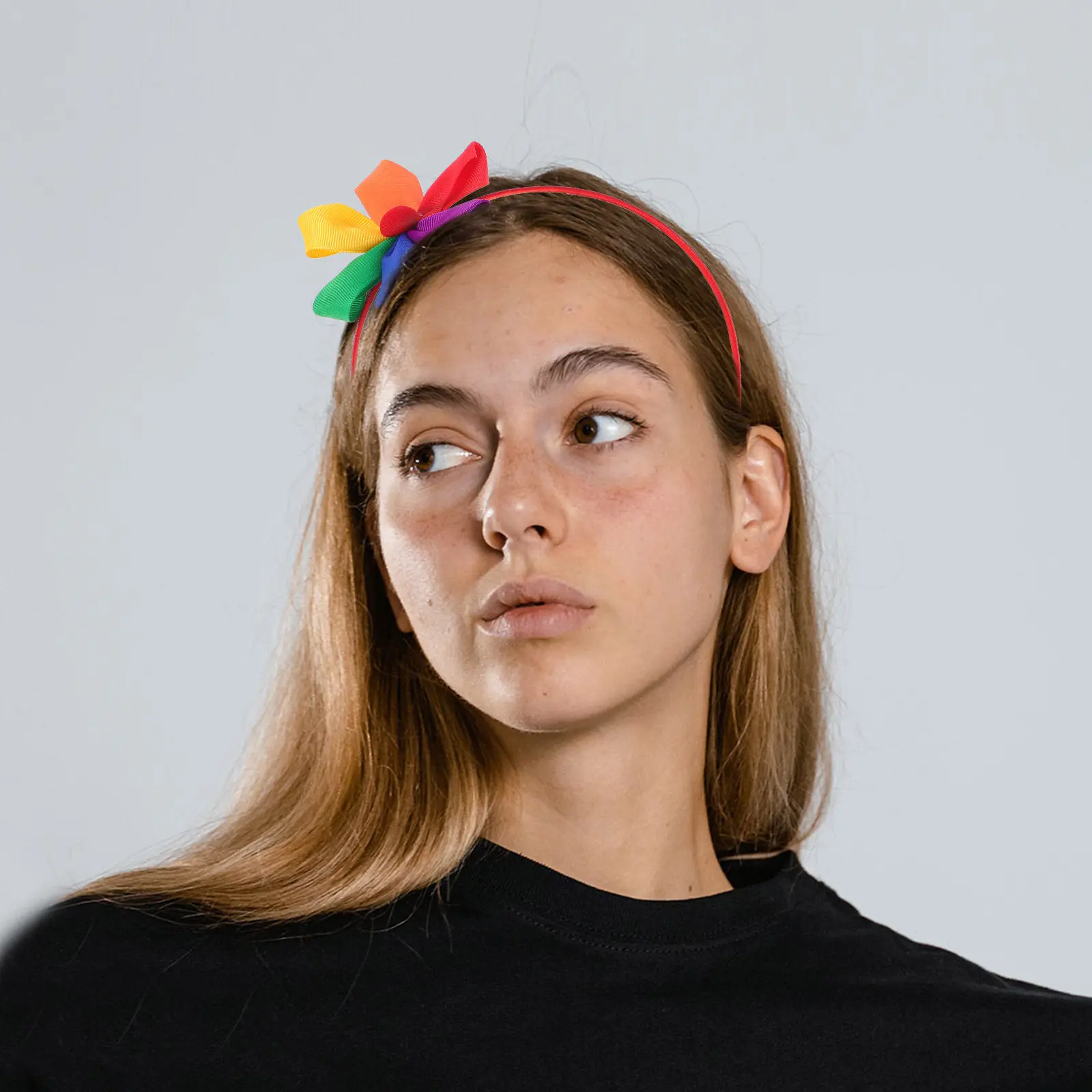 

Разноцветная повязка на голову с цветочным декором, аксессуар для волос в стиле радужной гордости для женщин, легкая и удобная в носке, для вечеринок и мероприятий